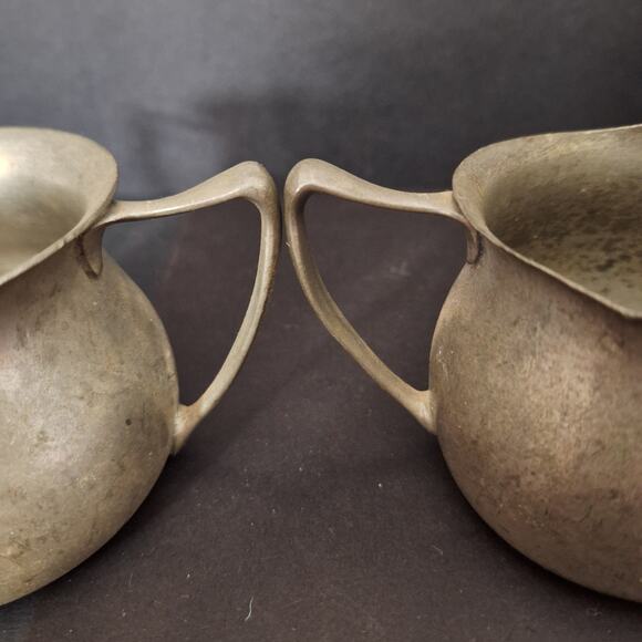 Vintage Cornwall Pewter Middletown Conn USA Sugar and Creamer #13 - Picture 6 of 8